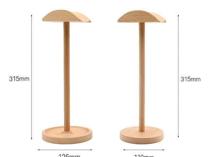 Solid Wood Desktop Headset Display Stand - Elegant Design-1915197796844179458