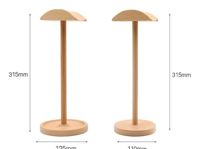 Solid Wood Desktop Headset Display Stand - Elegant Design-1915197796844179458