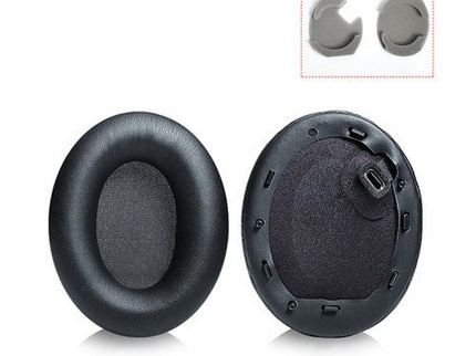 2 Leather Headset Earmuffs For Sony 1000Xm4 With Snap - Black-1922443459873083398