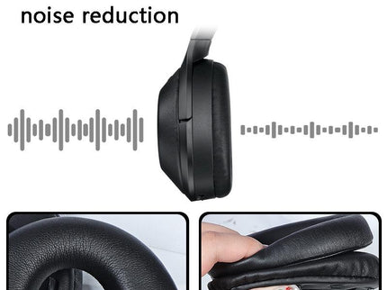 2 Leather Headset Earmuffs For Sony 1000Xm4 With Snap - Black-1922443459873083395