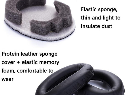 2 Leather Headset Earmuffs For Sony 1000Xm4 With Snap - Black-1922443459873083396