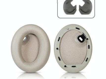 2 Leather Headset Earmuffs For Sony 1000Xm4 With Snap - Champagne-1915198145483116550
