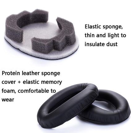 2 Leather Headset Earmuffs For Sony 1000Xm4 - Black Lambskin-1964932294980538372
