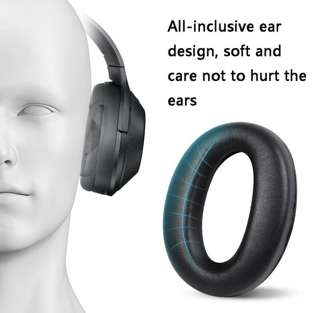 2 Leather Headset Earmuffs For Sony 1000Xm4 - Champagne Lambskin No Snap-1915197644129570818