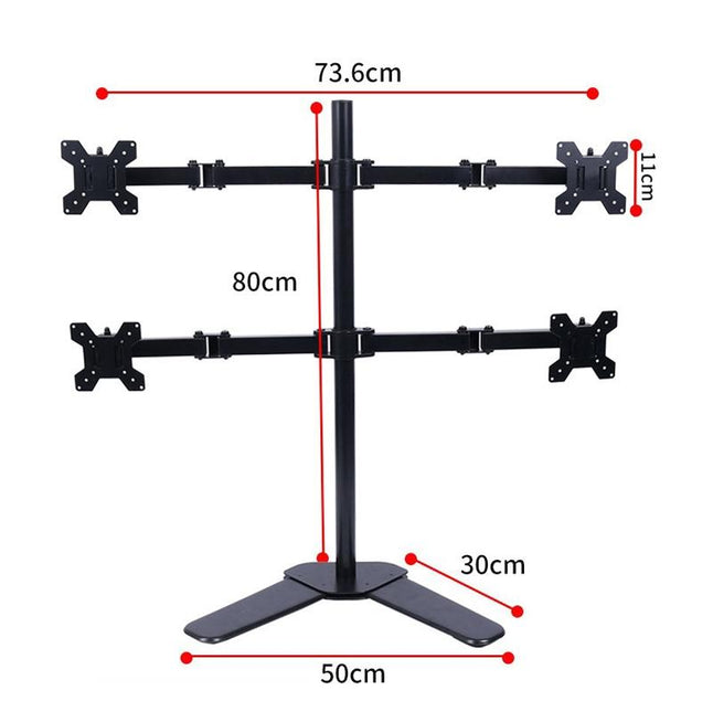 Multi-Screen Desktop Monitor Stand Base - Lifts And Organizes-1964932316652507138
