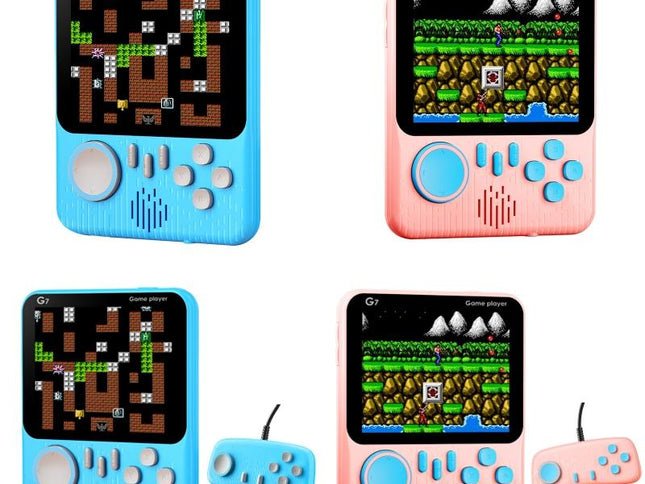 Ultra-Thin Handheld Game Console With 666 Built-In Games - Double Blue 3.5 Inch-1915197952100536321