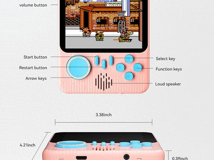 Ultra-Thin Handheld Game Console With 666 Built-In Games - Double Blue 3.5 Inch-1915197952100536322