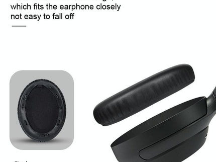 2-Pack Leather Earpads For Sony Wh-1000Xm4 - Black With Buckle-1915198123827924995