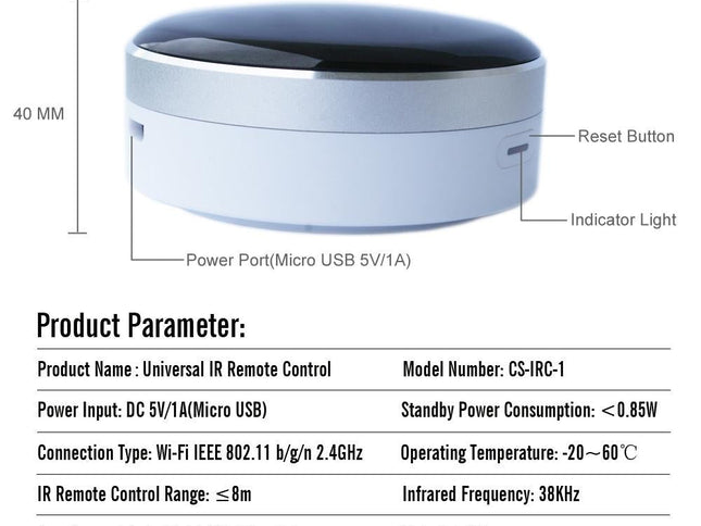 Smart Infrared Voice Remote For Mobile Wifi Control-1915198437587030017