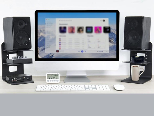 Double Layer Portable All-Aluminum Laptop Stand With Cooling Speaker-1915198134091386881
