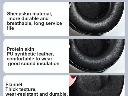 2-Pack Audio-Technica Earmuffs - Thickened Protein Skin Black-1922443455825580036