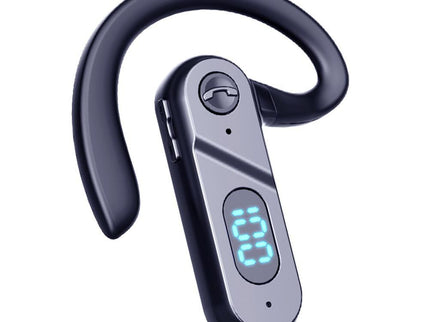 V28 Bluetooth Voice Control Earphone - Black Digital Display Single Ear-1915196931546681351