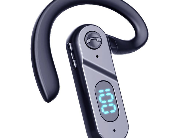 V28 Bluetooth Voice Control Earphone - Black Digital Display Single Ear-1915196931546681345