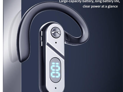 V28 Bluetooth Voice Control Earphone - Black Digital Display Single Ear-1915196931546681348