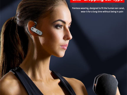 V28 Bluetooth Voice Control Earphone - Black Digital Display Single Ear-1915196931546681350