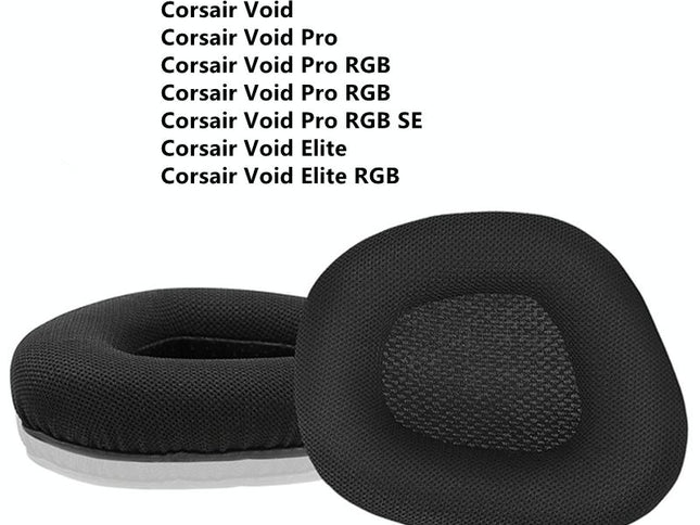 Black Protein Leather Earpads For Corsair Void Pro Elite - Set Of 2-1915198114625622018