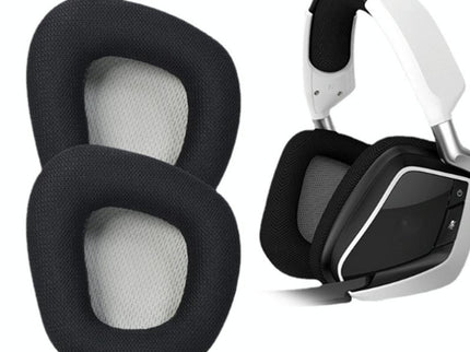 Black Protein Leather Earpads For Corsair Void Pro Elite - Set Of 2-1915198114625622020