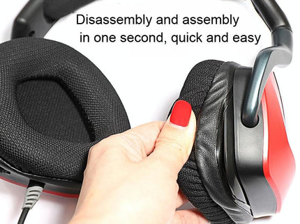 Black Lamb Leather Earpads For Corsair Void Pro Elite - Set Of 2-1915197266432495619