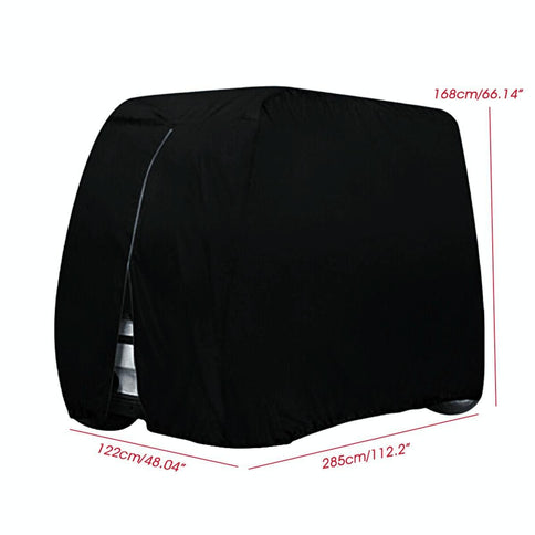 Waterproof Golf Cart Cover - 275 X 122 X 168 Cm - Black-1915196974244696066