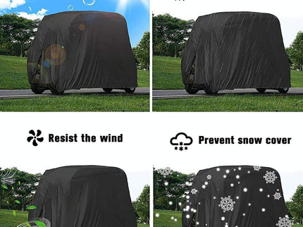 Waterproof Golf Cart Scooter Cover - 285X122X168Cm - Black-1915196650406678533