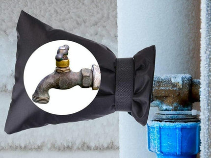 Outdoor Faucet Frost Protection Cover - Oxford Cloth Hook And Loop Fastener Black-1915196823031648256