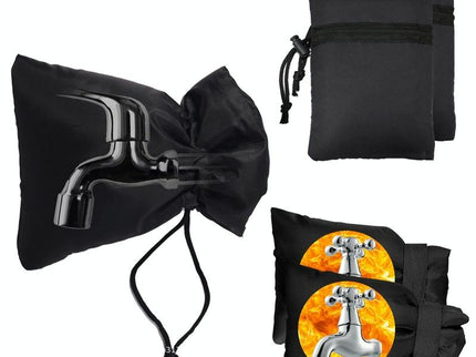 Outdoor Faucet Frost Protection Cover - Oxford Cloth Hook And Loop Fastener Black-1915196823031648257