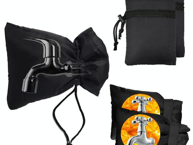 Outdoor Faucet Frost Protection Cover - Oxford Cloth Hook And Loop Fastener Black-1915196823031648257