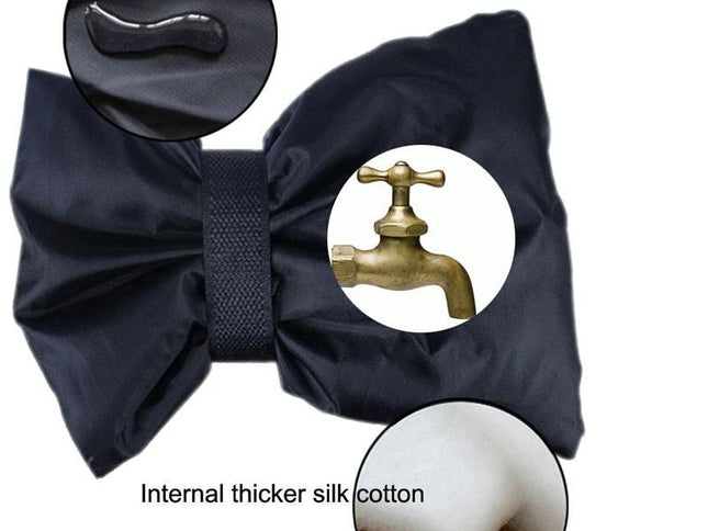 Outdoor Faucet Frost Protection Cover - Oxford Cloth Hook And Loop Fastener Black-1915196823031648258
