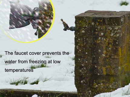 Outdoor Faucet Frost Protection Cover - Oxford Cloth Hook And Loop Fastener Black-1915196823031648259