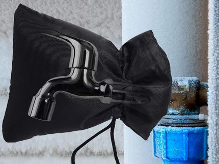 Outdoor Faucet Frost Cover - Oxford Cloth Rope Model Black-1915196972764106752