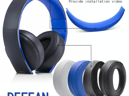 2-Pack Headphone Sponge Covers For Sony Ps3 / Ps4 7.1 Gold - Gray-1915198388794691588