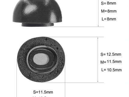 2-Pack Memory Foam Ear Tips For Tws Airpods Pro - Black Large-1915198291813994498