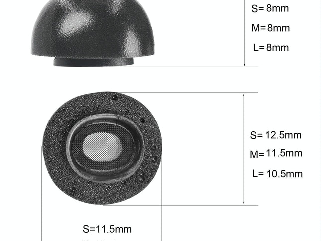 2-Pack Memory Foam Ear Tips For Tws Airpods Pro - Black Large-1915198291813994498