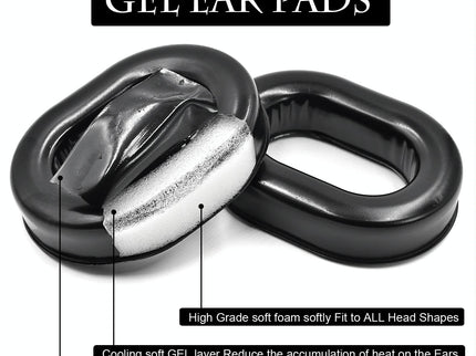 2-Pack Foam Headphone Covers For David Clark H10 - Black Gel-1915196849971662852