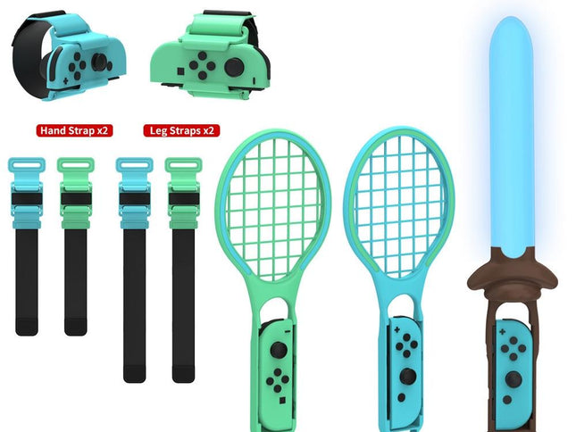7-In-1 Sports Set For Nintendo Switch Lightsaber Leg Strap Tennis Racket Wrist Strap-1915197586340450305