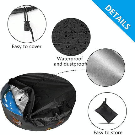 82X30Cm Foldable Sunscreen Pool Cover - Dustproof Round Black & Silver-1964932353465913347