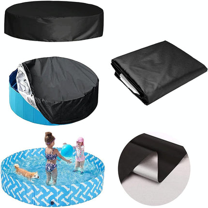 Round Foldable Pool Cover - Dustproof & Sunscreen - 122X30Cm - Black / Silver-1915197851705675780