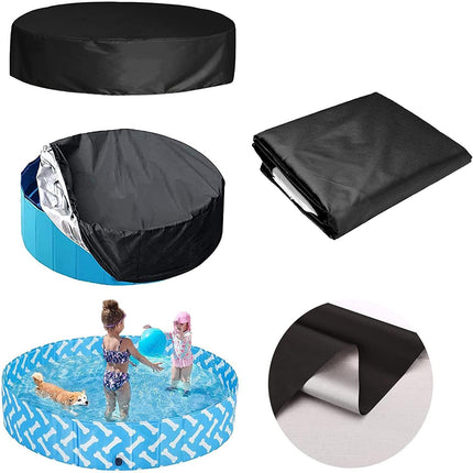 Round Foldable Pool Cover - Dustproof & Sunscreen - 162X30Cm - Black / Silver-1915197691361628164