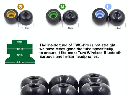 6-Pack Memory Foam Earplugs For Tws Wireless Headsets - Large-1915198275871444996