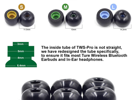 6-Pack Memory Foam Earplugs For Tws Headsets - Medium-1915198102734770180