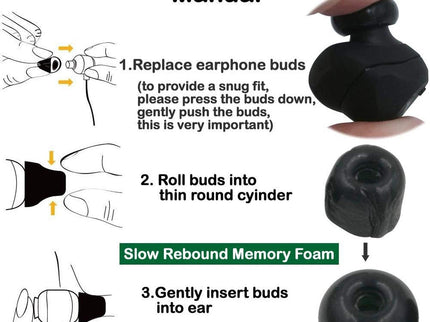 6-Pack Memory Foam Earplugs For Tws Headsets - Medium-1915198102734770181