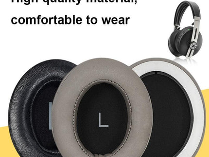 Breathable Foam Headphone Earmuffs For Sennheiser Momentum 3 - Black Lambskin 2 Pcs-1915198109546319873