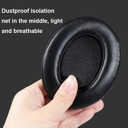 Breathable Foam Headphone Earmuffs For Sennheiser Momentum 3 - Black Lambskin 2 Pcs-1915198109546319875