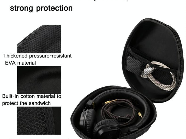 Compact Headphone Storage Bag - Black-1915198099429658626