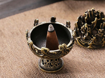 Large Vintage Copper Incense Burner - Bronze Ornament-1915198098708238337