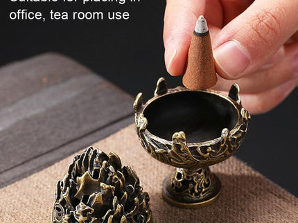 Large Vintage Copper Incense Burner - Bronze Ornament-1915198098708238341
