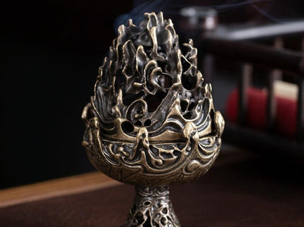 Large Vintage Copper Incense Burner - Bronze Ornament-1915198098708238342