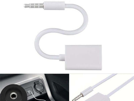 10-Piece Car Aux Audio To Usb Adapter Cable 3.5Mm 14Cm White-1915196811413426176