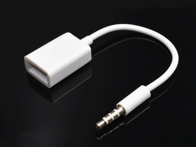 10-Piece Car Aux Audio To Usb Adapter Cable 3.5Mm 14Cm White-1915196811413426177