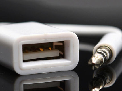 10-Piece Car Aux Audio To Usb Adapter Cable 3.5Mm 14Cm White-1915196811413426179